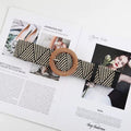 Stretch Raffia Belt - Coastal Chevron