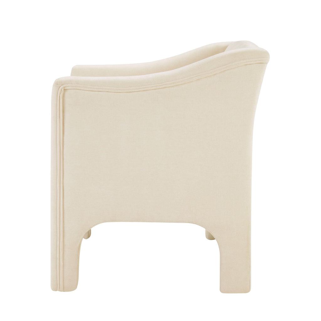 Barrel Accent Chair With Enclosed Arms