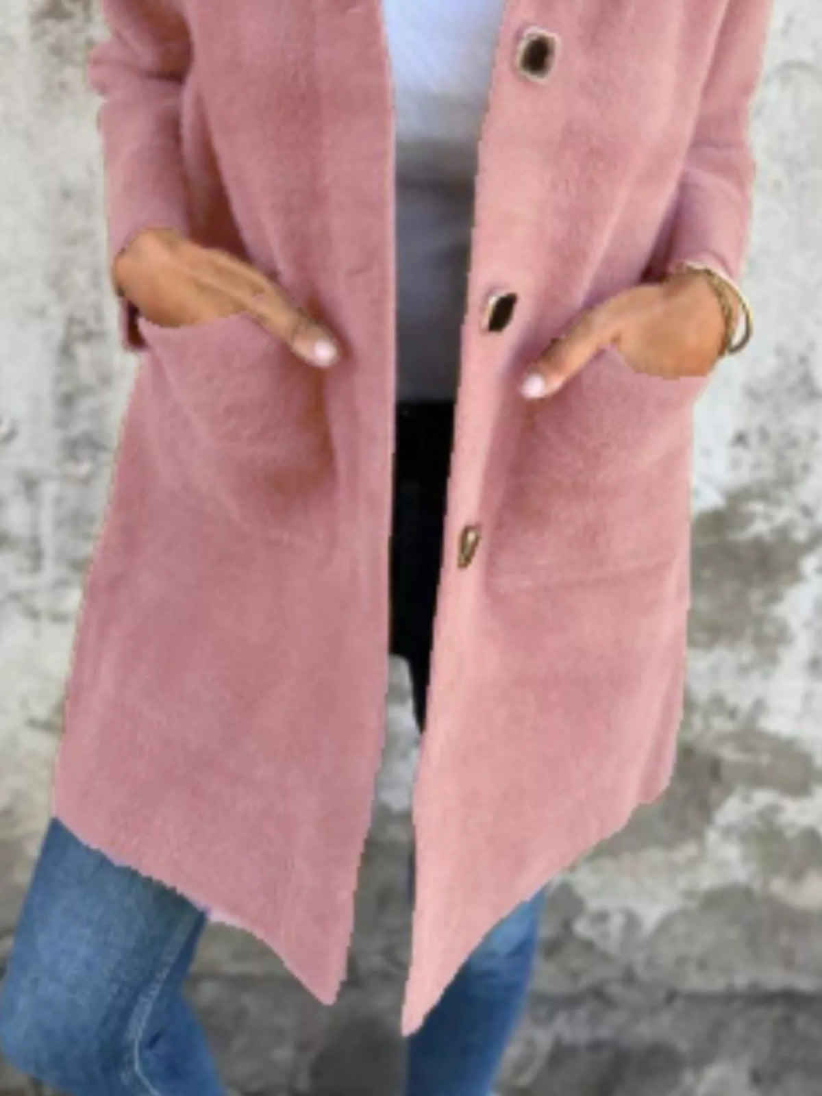 Full Size Button-Down Long Sleeve Longline Coat