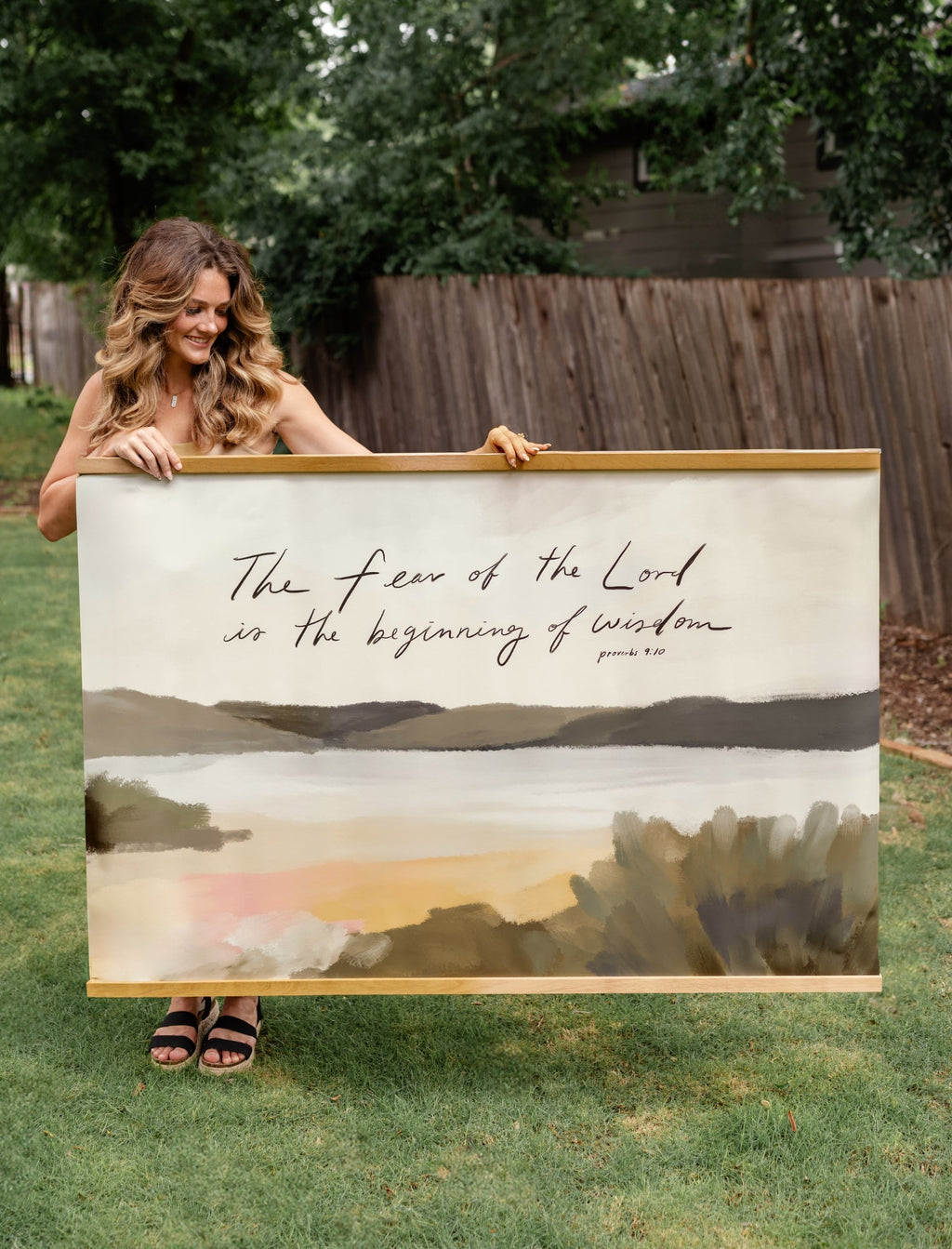 Large Canvas with Banner Wood: Fear of the Lord