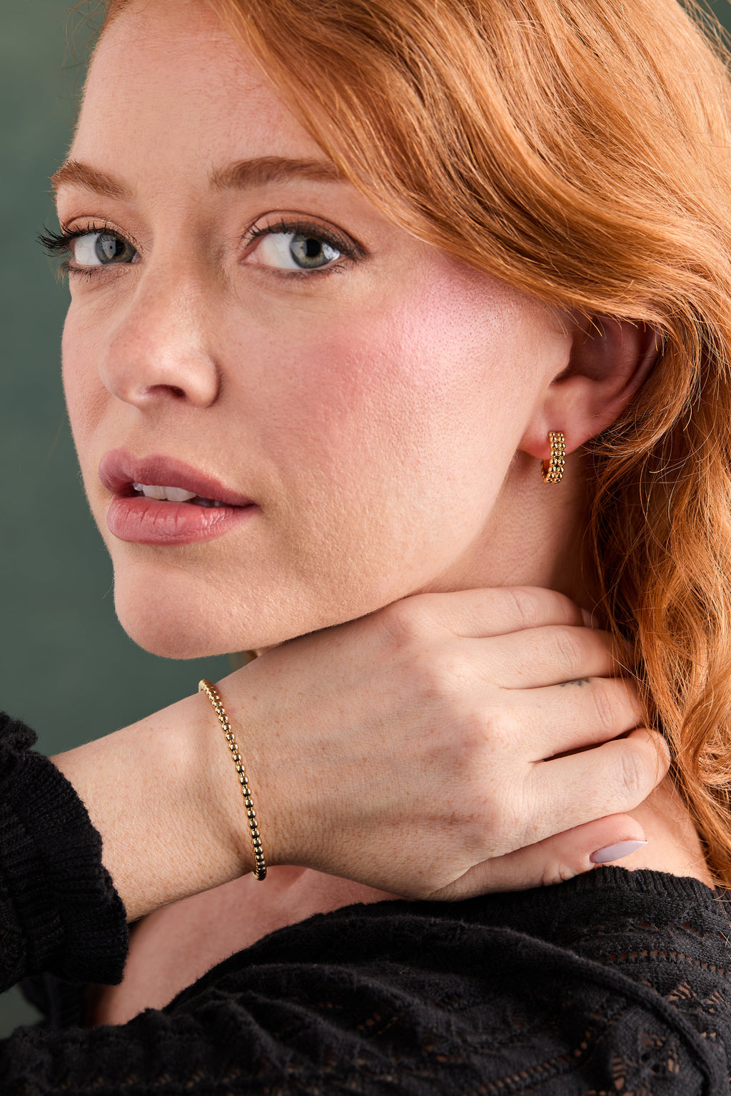 Alex + Ani Gold Beaded Cuff Bracelet