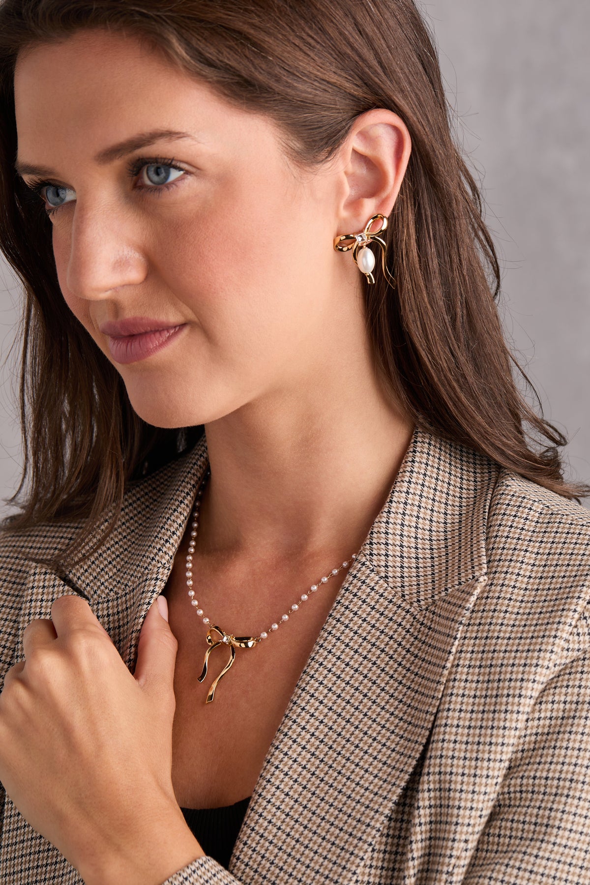 Alex + Ani Bow Pearl Coquette Necklace