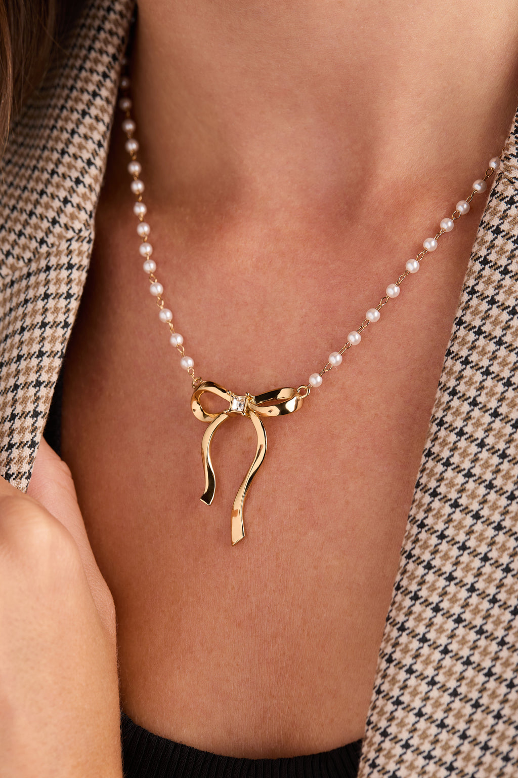 Alex + Ani Bow Pearl Coquette Necklace