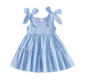 Blue Muslin Tiered Dress