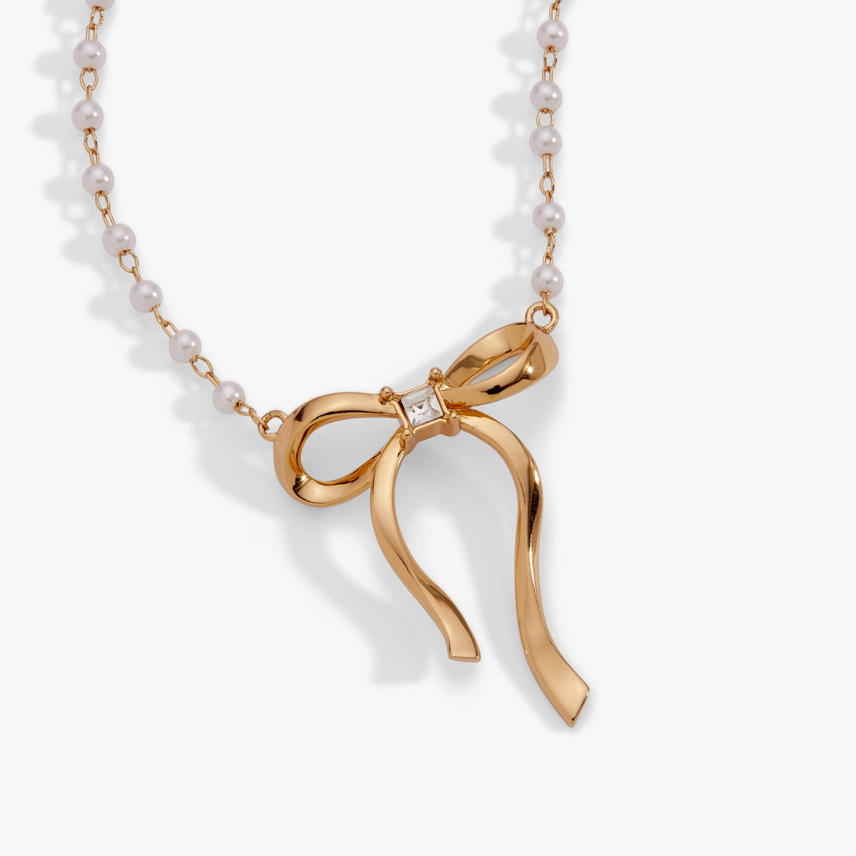Alex + Ani Bow Pearl Coquette Necklace