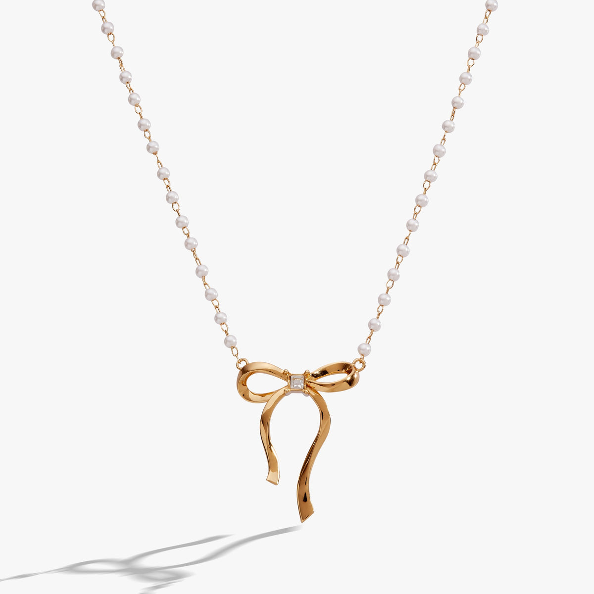 Alex + Ani Bow Pearl Coquette Necklace