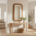 Decorative Mirror - Brown Wood Knobby Rectangular, 23x45 in.