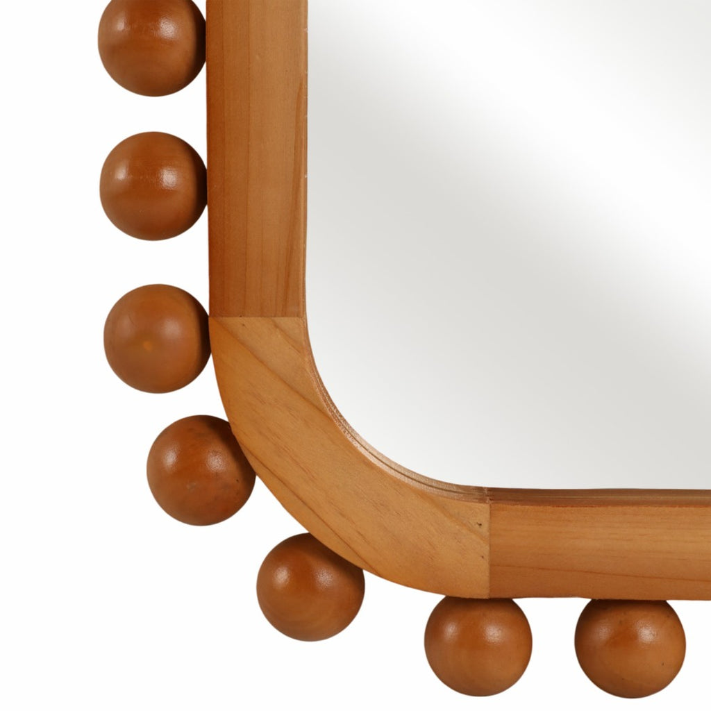 Decorative Mirror - Brown Wood Knobby Rectangular, 23x45 in.