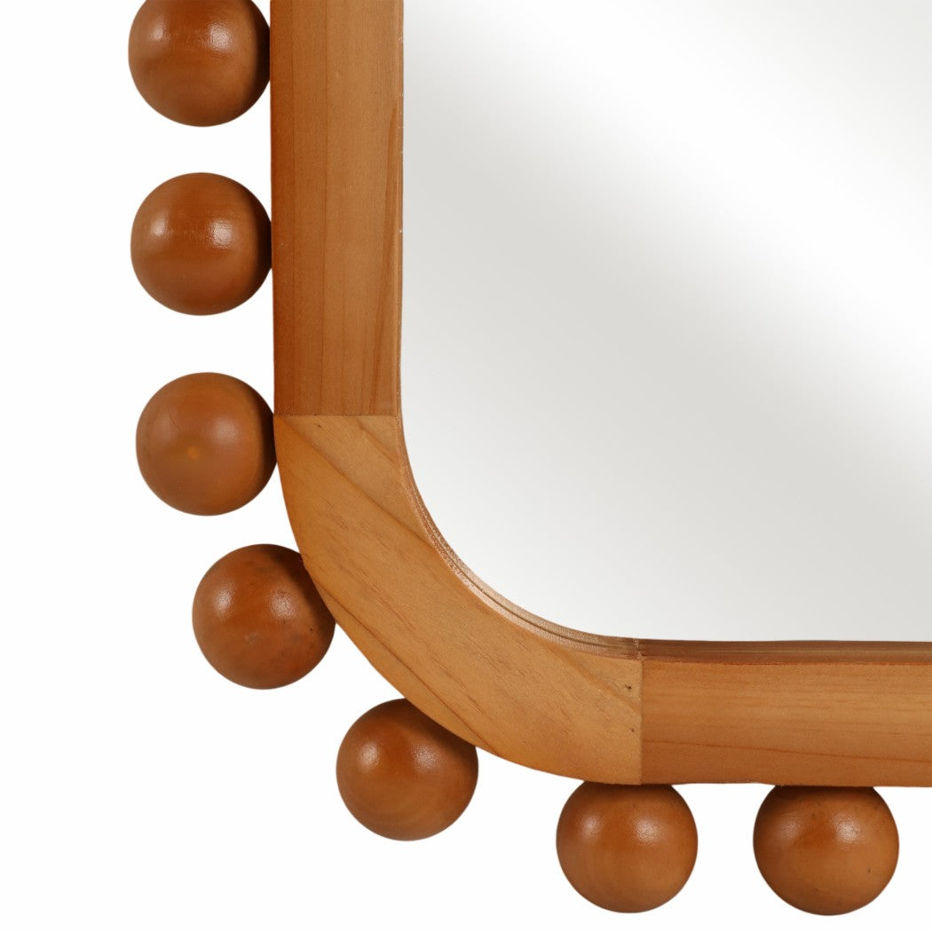 Decorative Mirror - Brown Wood Knobby Rectangular, 23x45 in.