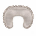 Grey Ivory Stripe Ruffle Nursing Pillow Cover