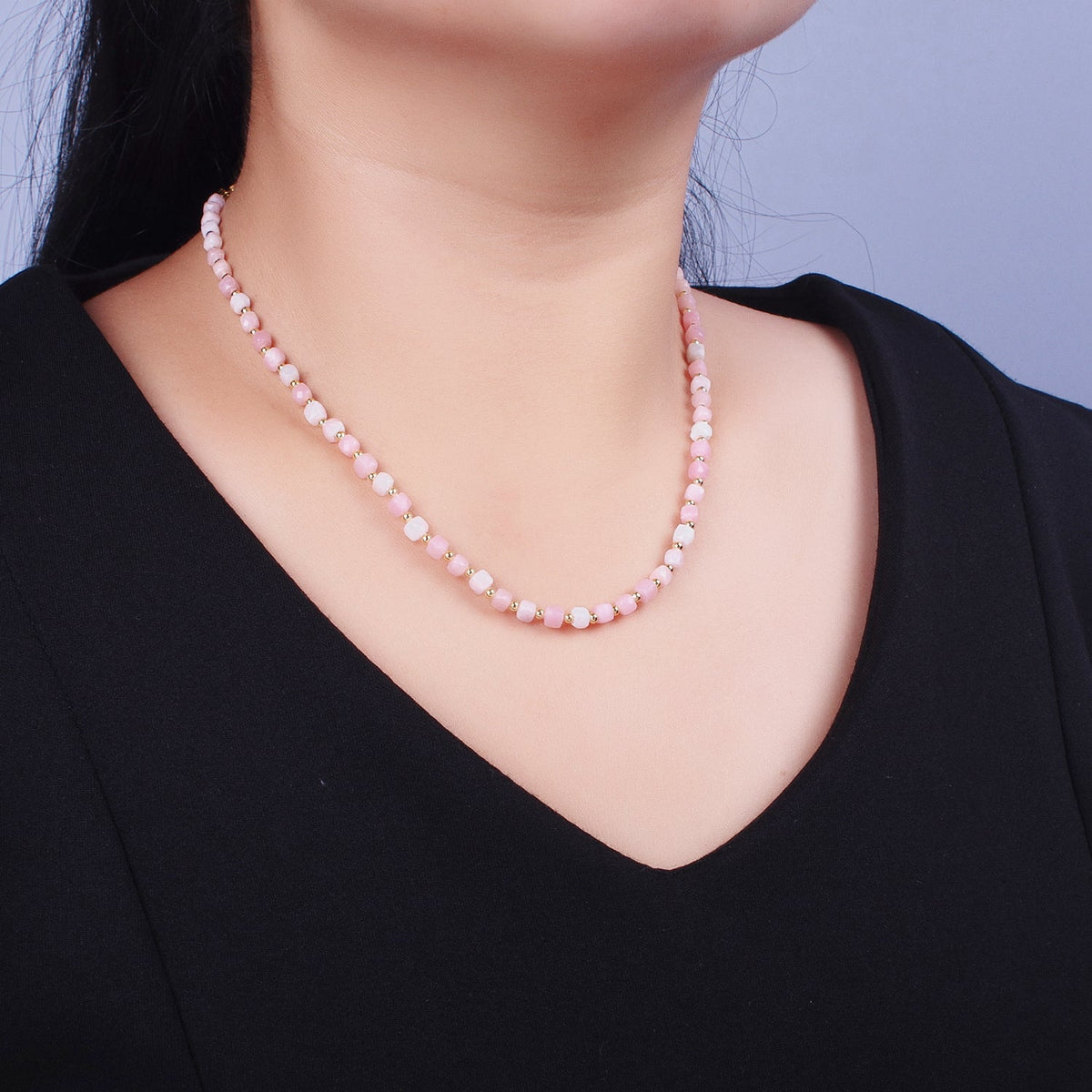 Pink Opal Choker Necklace