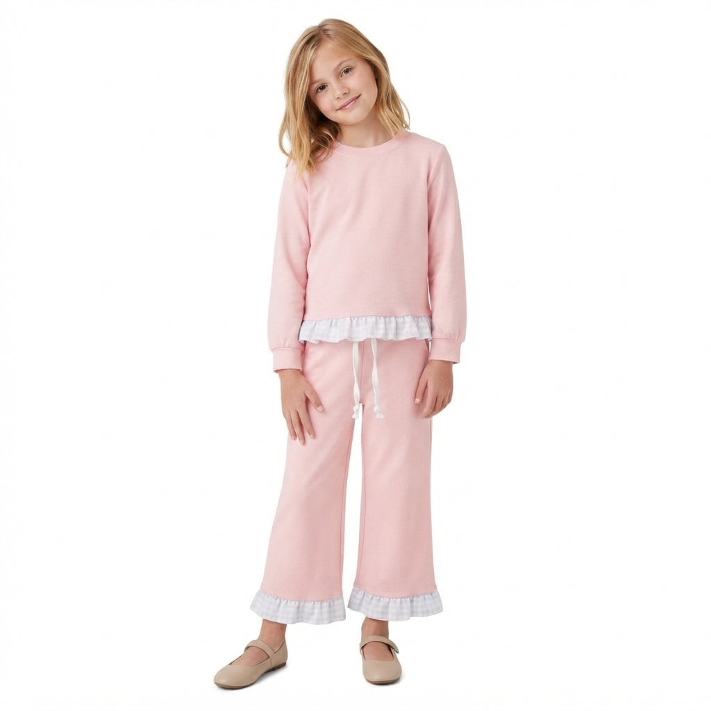 Plaid Ruffle Girl's Pajamas
