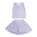 Sleeveless Lavender Plaid Active Set