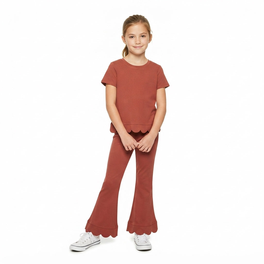 Burnt Orange Scallop Trim Set