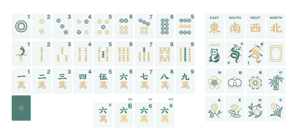 Tradewind Mahjong Tiles - Aqua