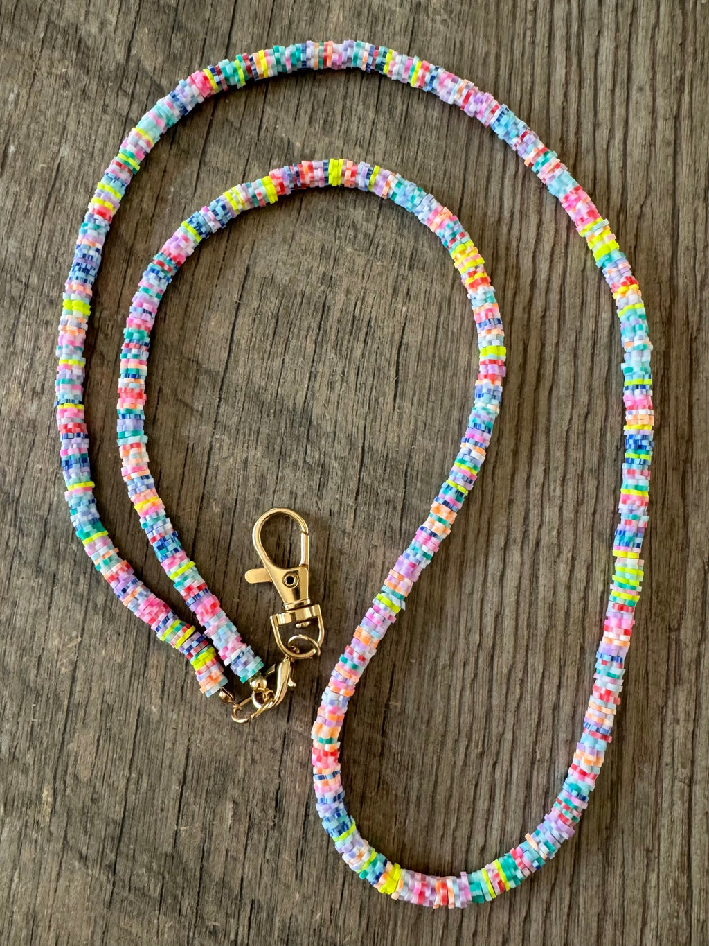 Rainbow Beaded Lanyard