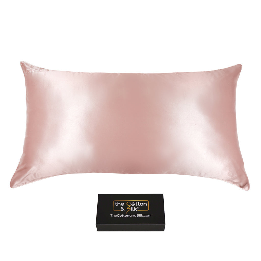 King-size Luxurious 22 Momme Mulberry Silk Pillowcase, Cold Pink