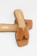 Square Toe Sandal in Cognac