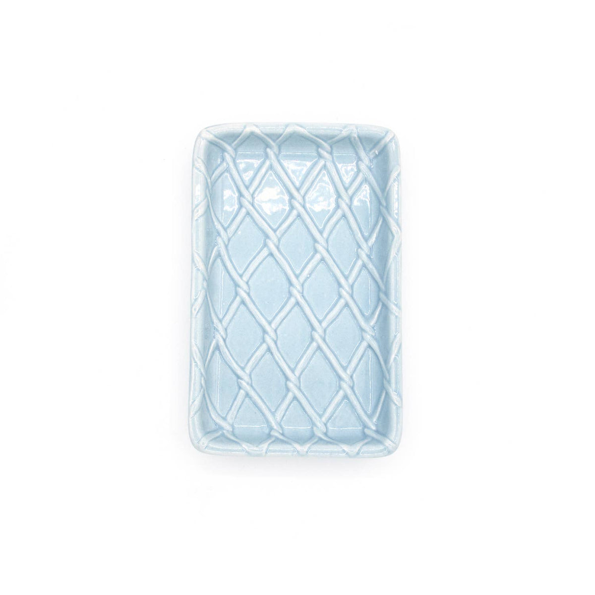 Light Blue Textured Soap Dish