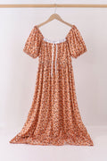 Fall floral print mom dress
