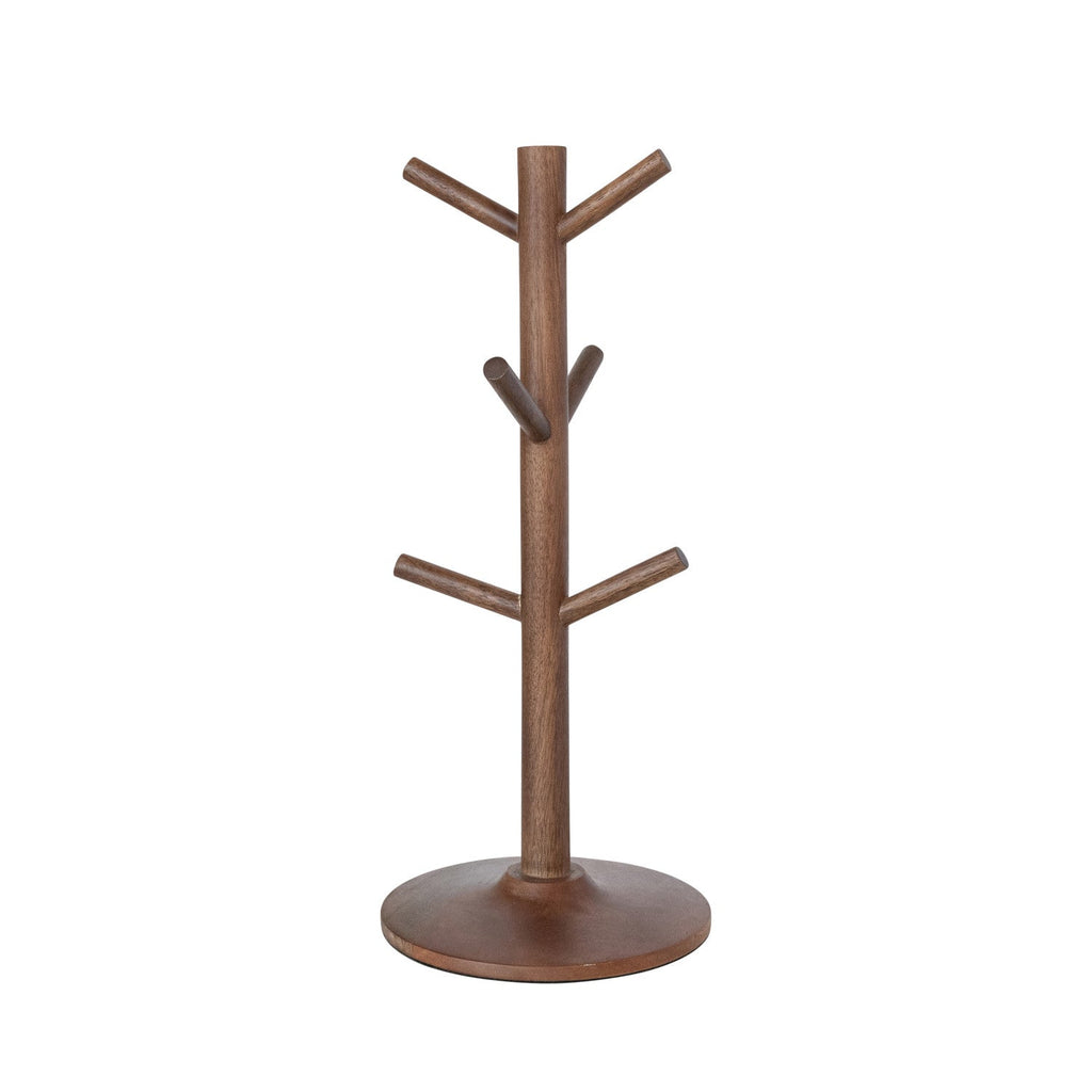Natural Mango Wood Mug Holder – Holds 6 Mugs