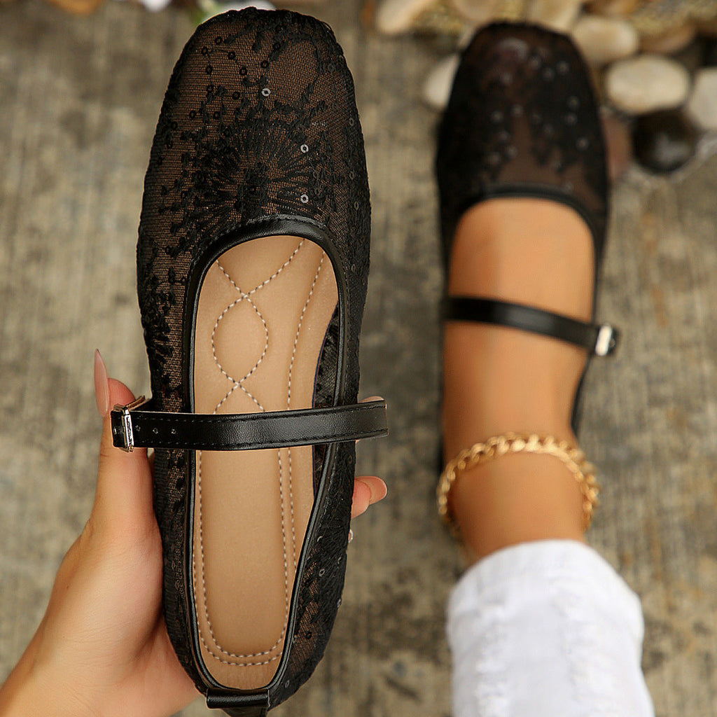 Lace Mary Jane Flats