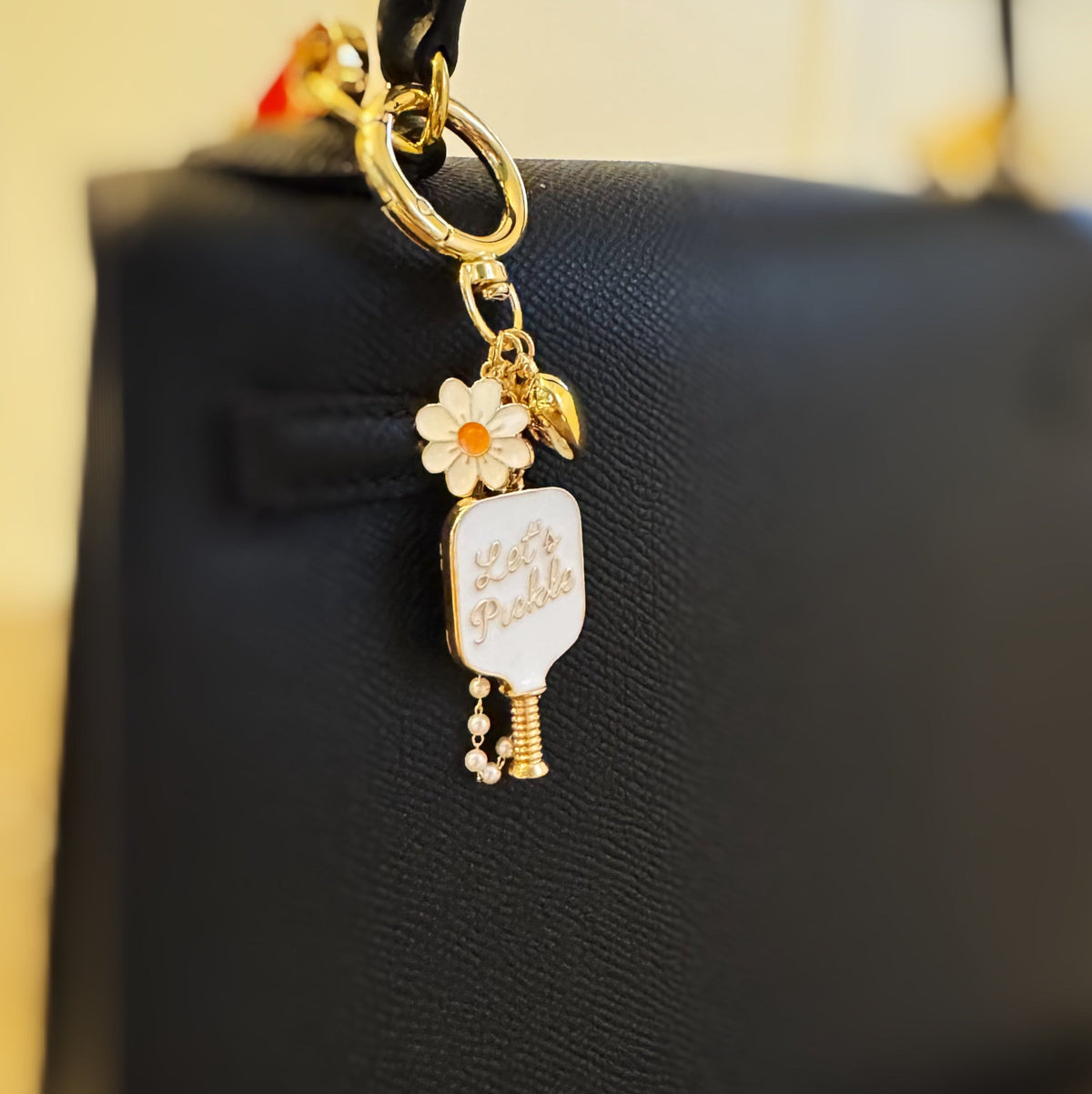 Pickleball Daisy Bag Charm