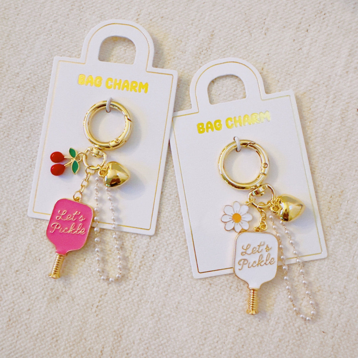 Pickleball Daisy Bag Charm
