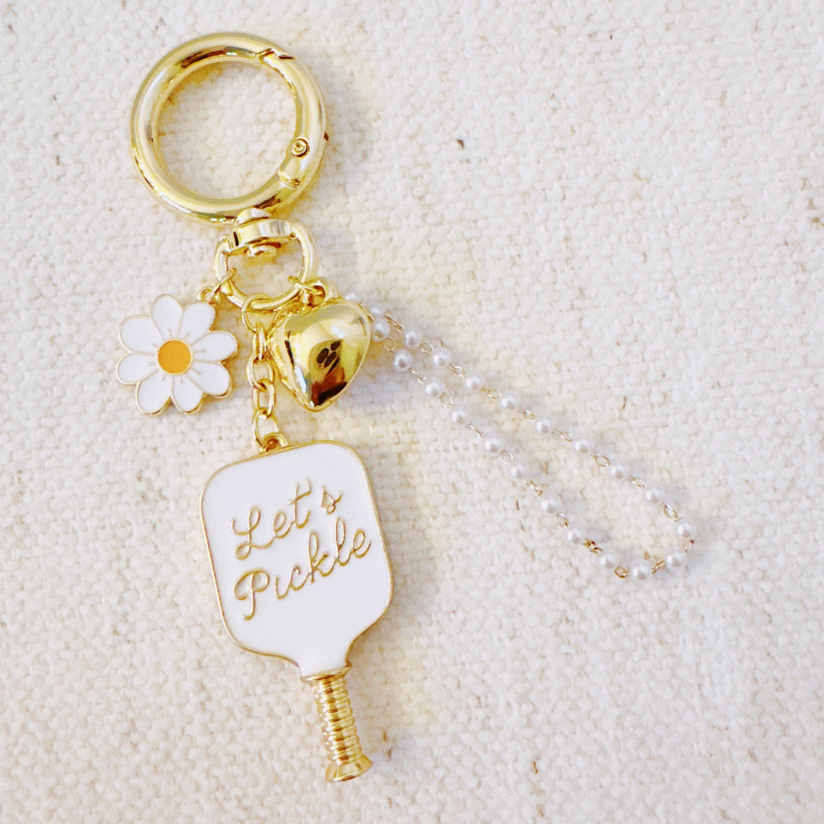 Pickleball Daisy Bag Charm