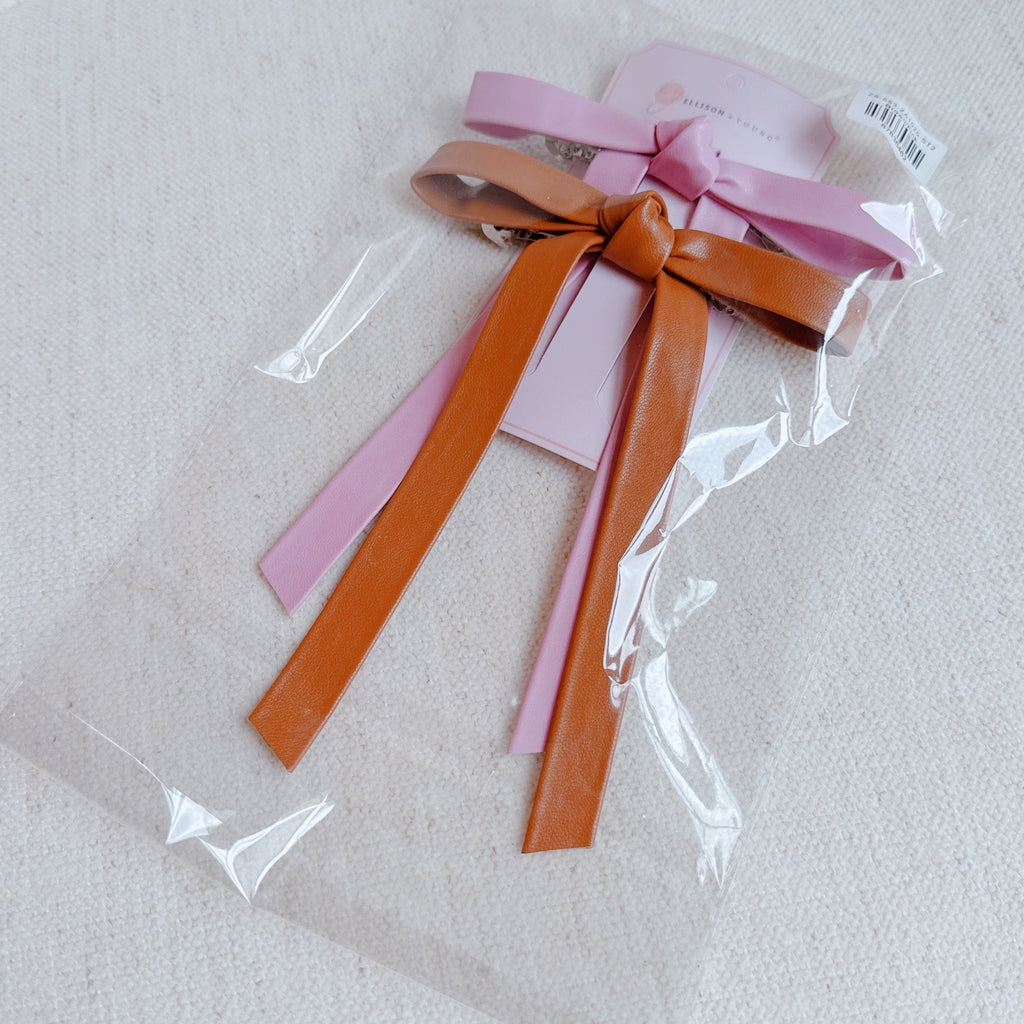 Preppy Structured Bow Hair Clip Set Of 2