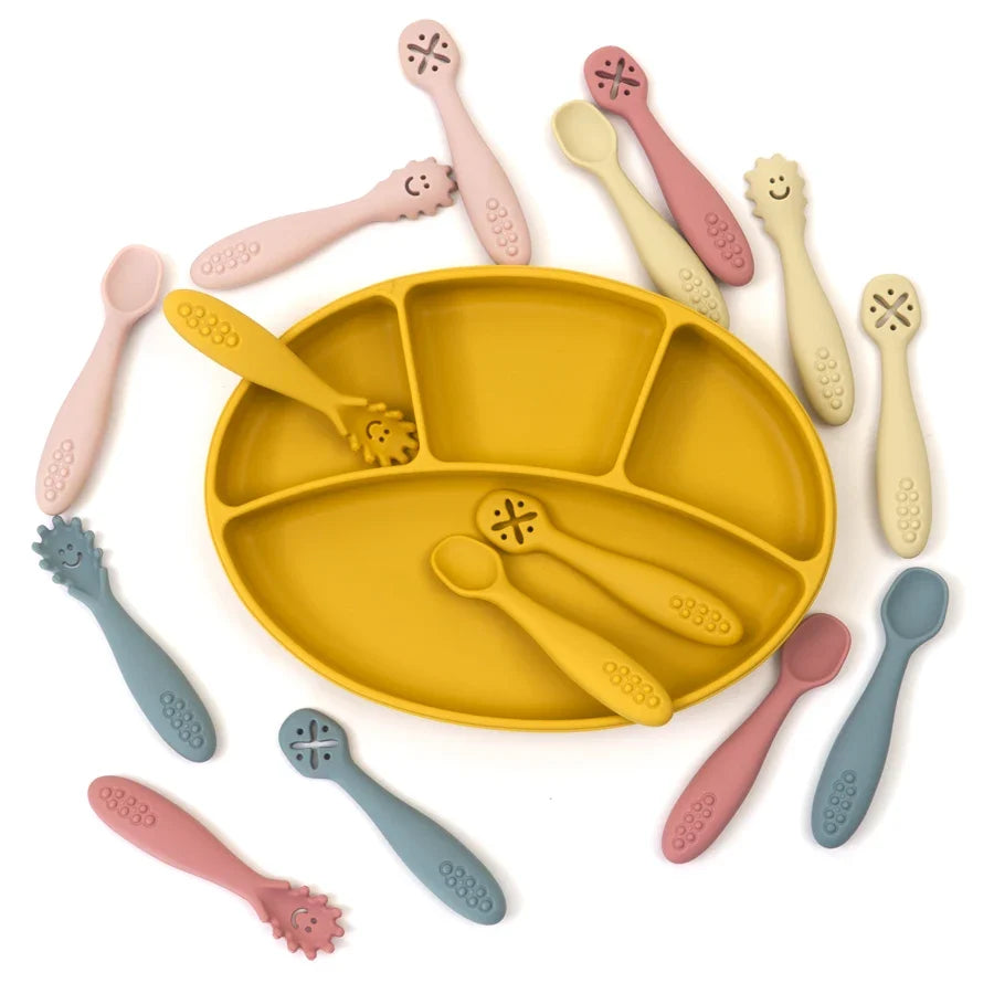 3PCS Cute Baby Learning Spoons Utensils Set – Newborn Feeding Spoon Set for Toddlers