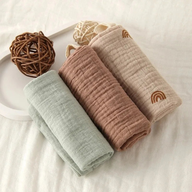 Baby Muslin Washcloths - 5 pc Random Colors