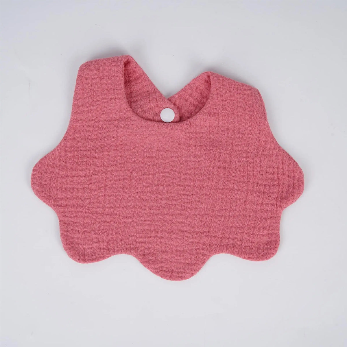 Solid Color Scalloped Muslin Bib