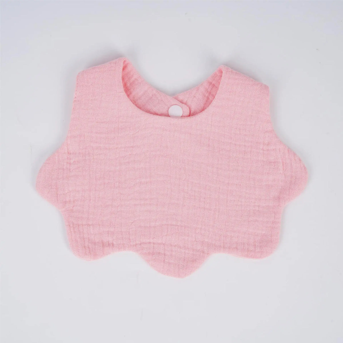 Solid Color Scalloped Muslin Bib