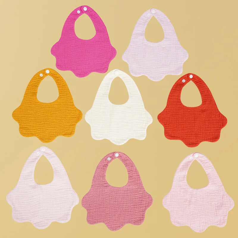 Soft Cotton Baby Print Bibs – Solid Color Infant Burp Cloths, Bandana Scarf for Newborns, Feeding & Saliva Towel for Boys & Girls