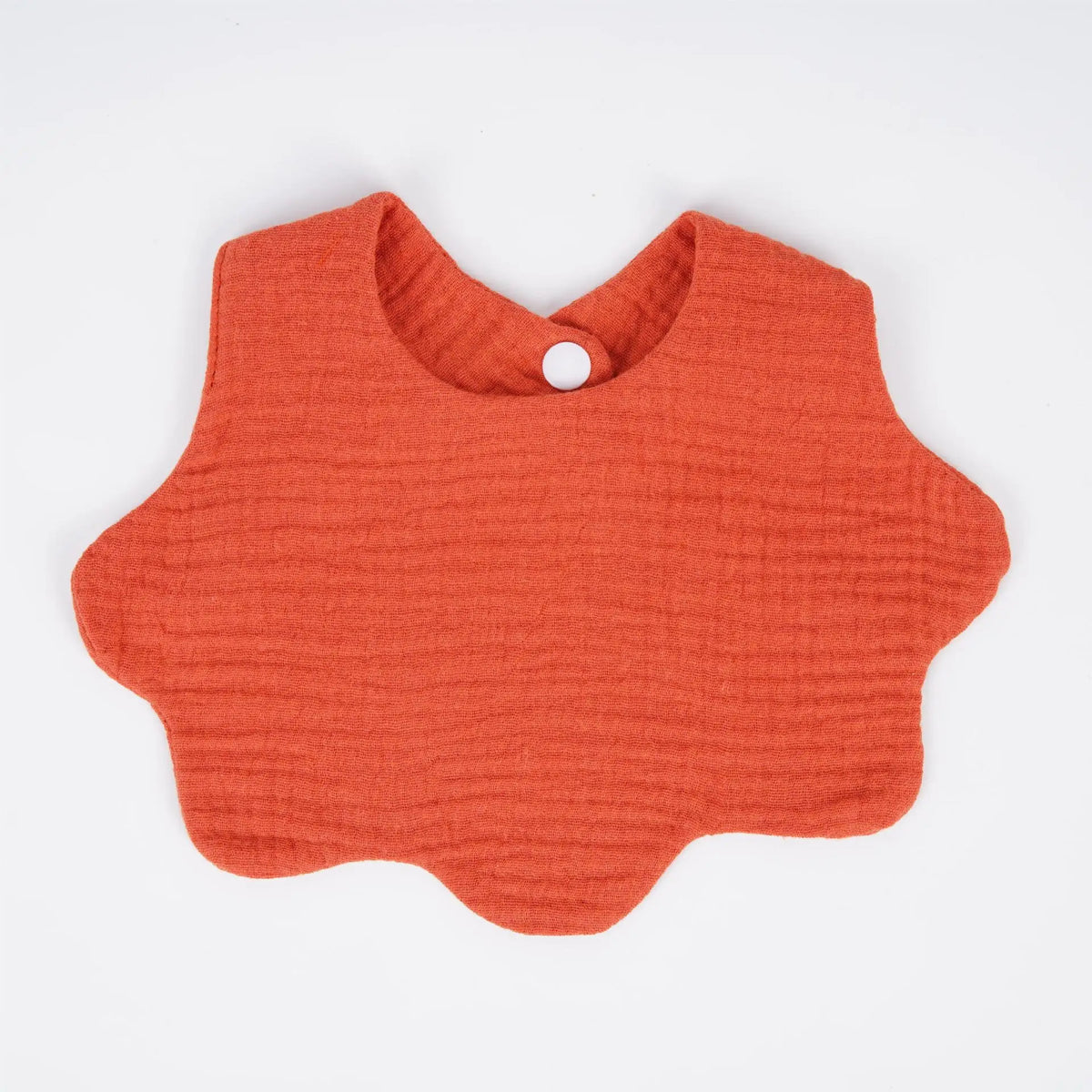 Solid Color Scalloped Muslin Bib