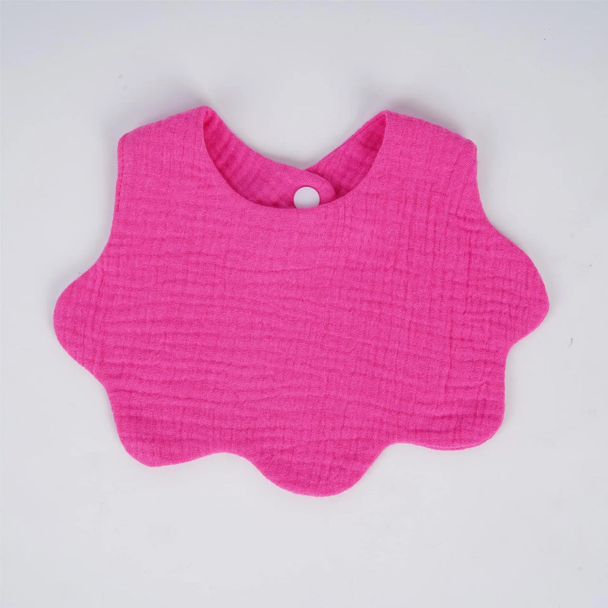 Solid Color Scalloped Muslin Bib