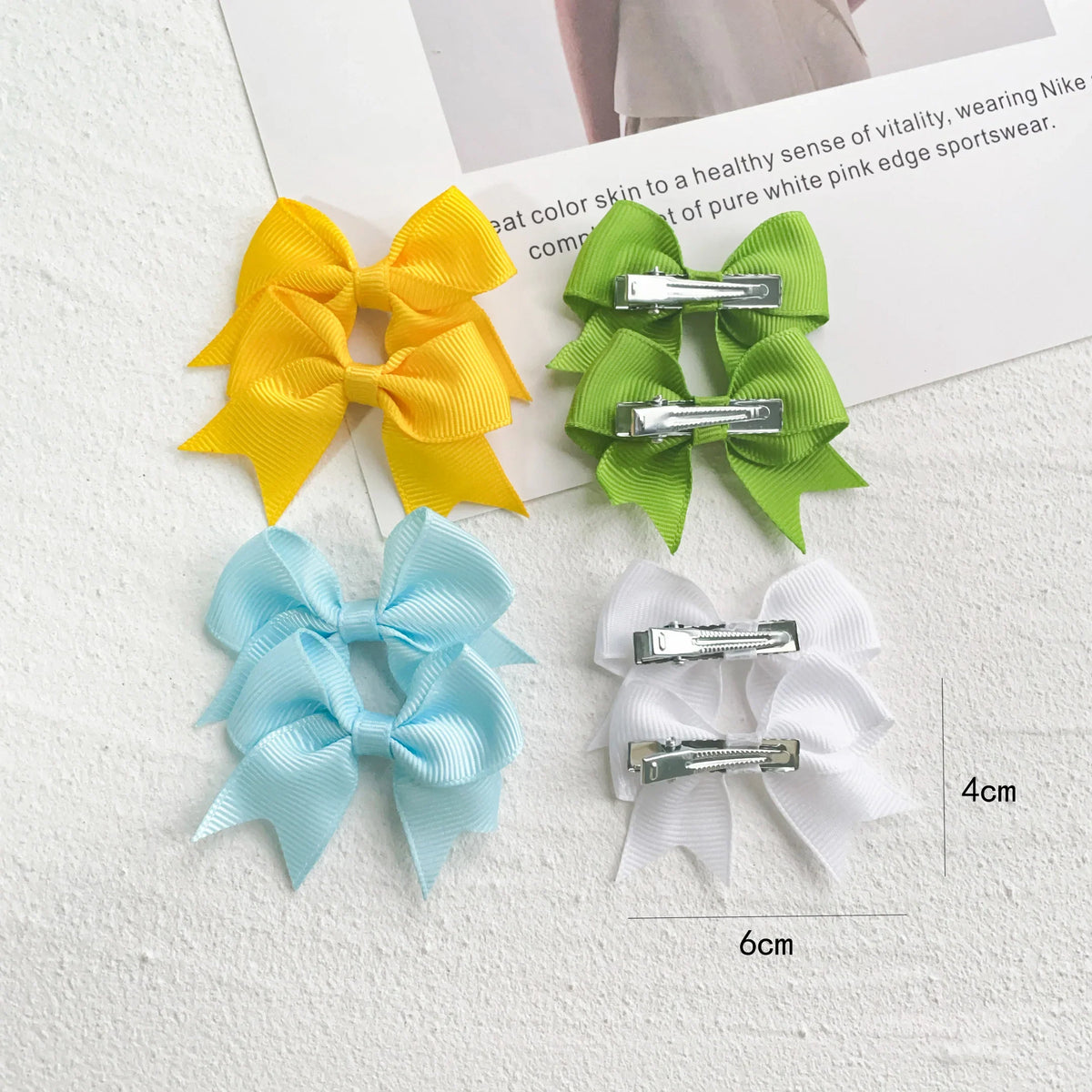 Grosgrain Bow Clips - 10 pcs