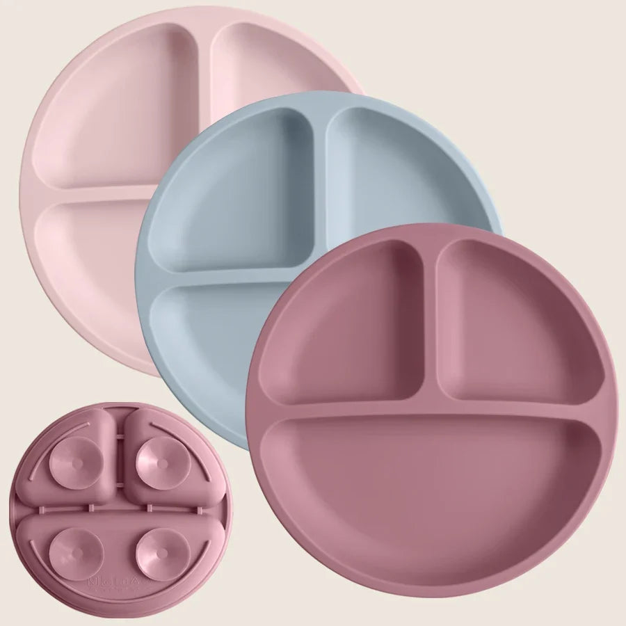 Baby Silicone Suction Plate BPA-Free Toddler Feeding Bowl Non-Slip Training Tableware