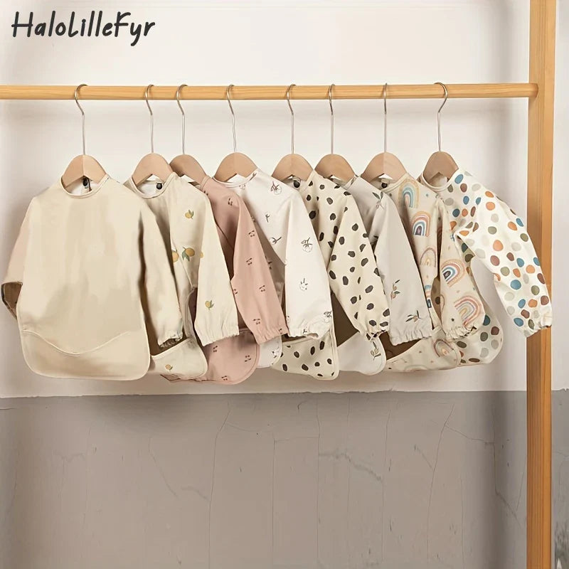 Kids Baby Feeding Bibs | Waterproof Long Sleeve Apron with Pocket, Toddler Burp Cloth for Boys & Girls, Anti-Dirty Art Smock Baby Stuff