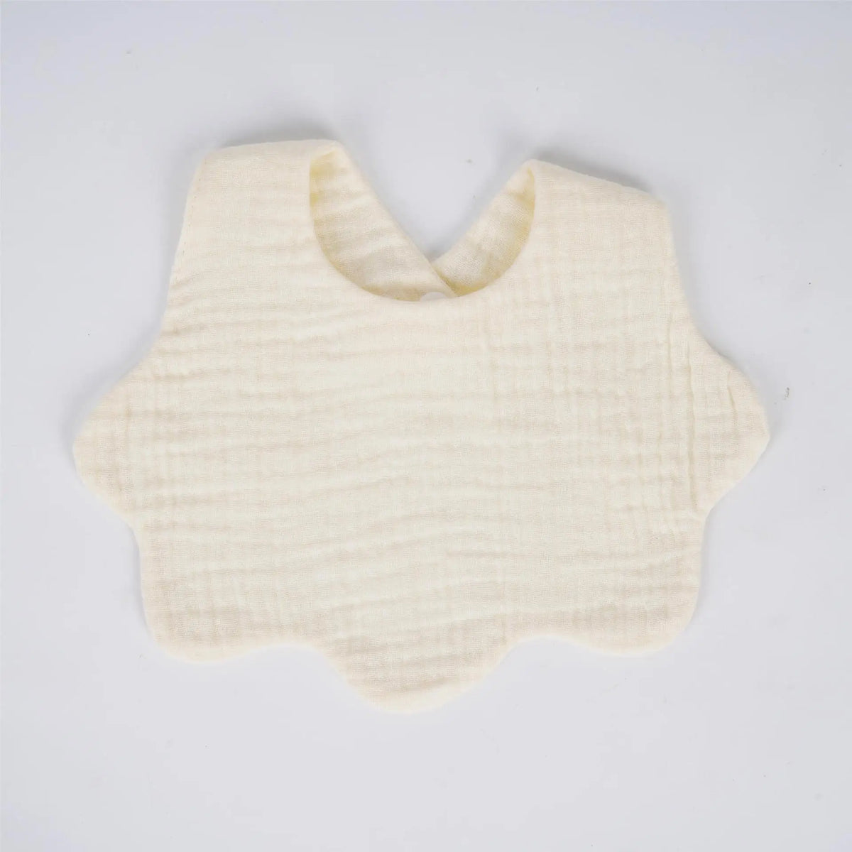 Solid Color Scalloped Muslin Bib