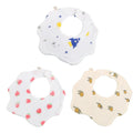 3PCS Cotton Gauze Baby Feeding Bibs | Soft Petal Print Saliva Towels for Newborns & Toddlers | Summer Burp Cloths for Kids