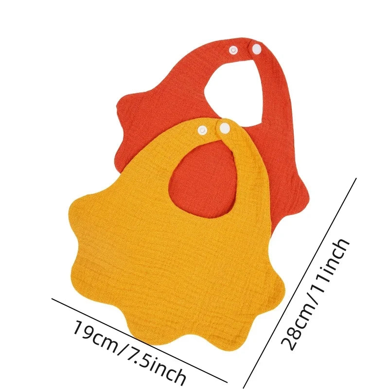 Soft Cotton Baby Print Bibs – Solid Color Infant Burp Cloths, Bandana Scarf for Newborns, Feeding & Saliva Towel for Boys & Girls