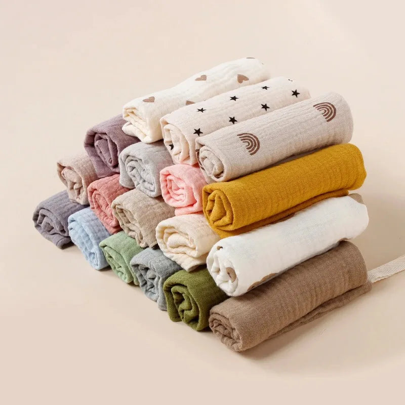 Baby Muslin Washcloths - 5 pc Random Colors