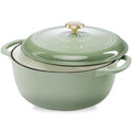 6 Quart Sage Green Enamel Cast-Iron Dutch Oven