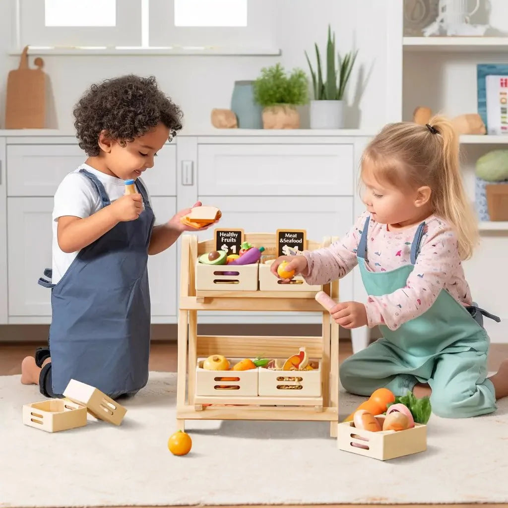 Tiny Land® Wooden Rack for Play Food
