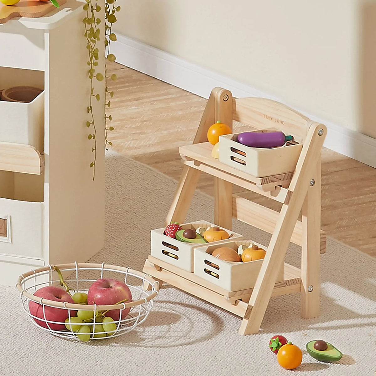 Tiny Land® Wooden Rack for Play Food