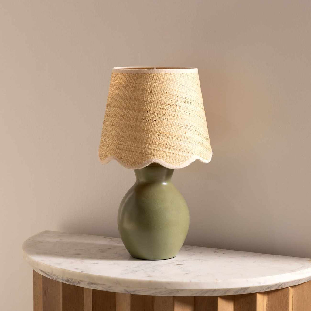 Salgareda Green Rattan Table Lamp