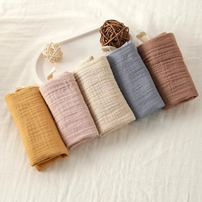 Baby Muslin Washcloths - 5 pc Random Colors