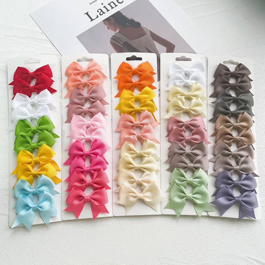 Grosgrain Bow Clips - 10 pcs